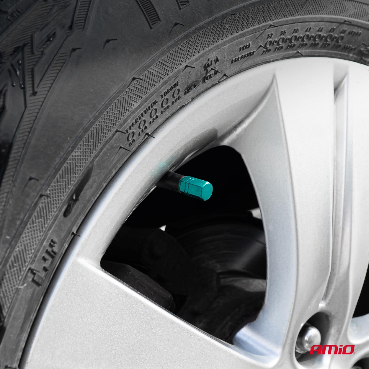 Set 4 capace ventil din aluminiu verde pentru masina, bicicleta si moto