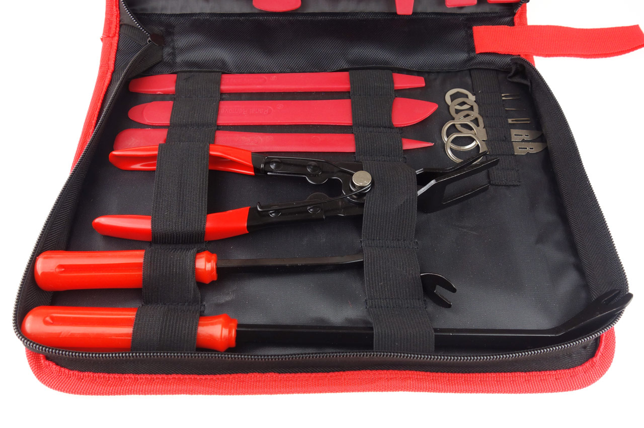 Set unelte demontare radio si tapiterie auto 19 piese AMIO