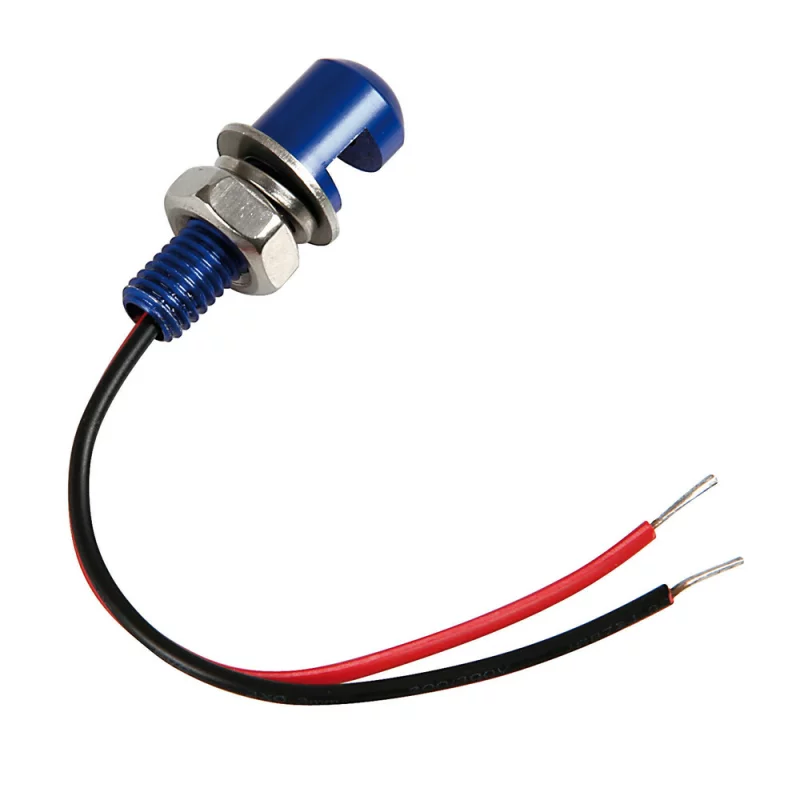 Șuruburi M8 cu LED alb pentru moto, aluminiu albastru, set 2 buc