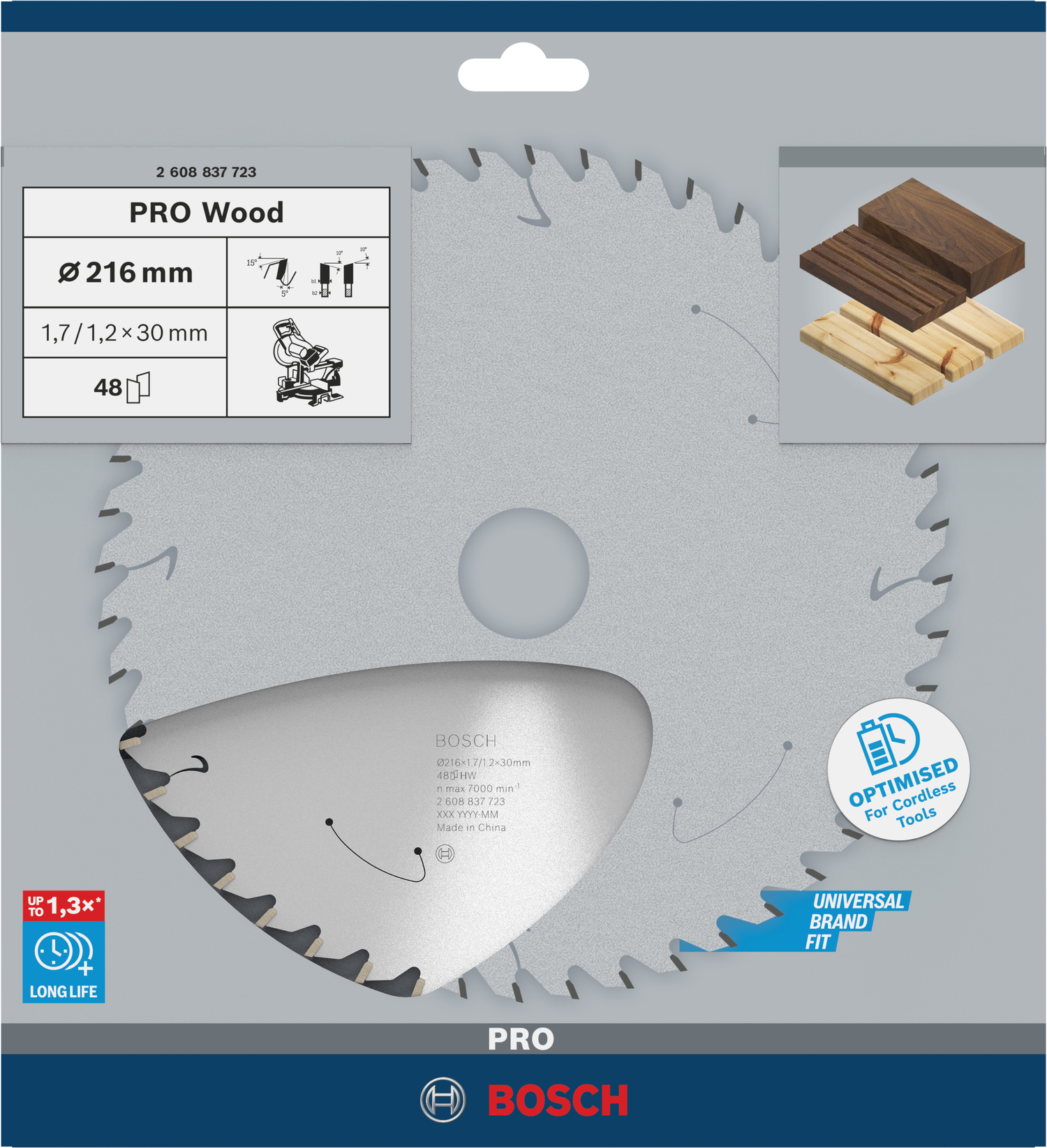 Panza ferastrau circular Bosch Expert for Wood 216x30 mm, 48 dinti