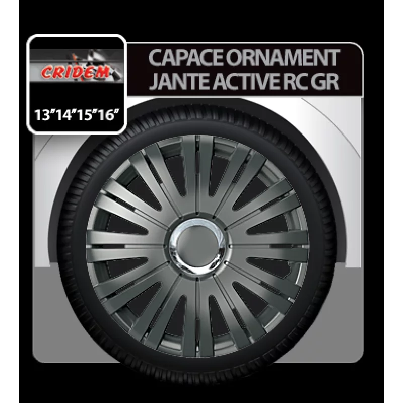Set capace roti auto 14 inch Active RC, grafit, 4 bucati