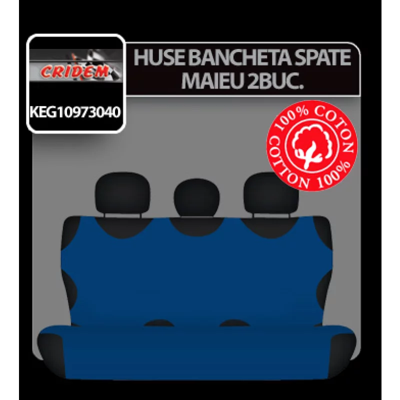 Huse bancheta spate auto tip maieu, 2 buc, albastre, universale
