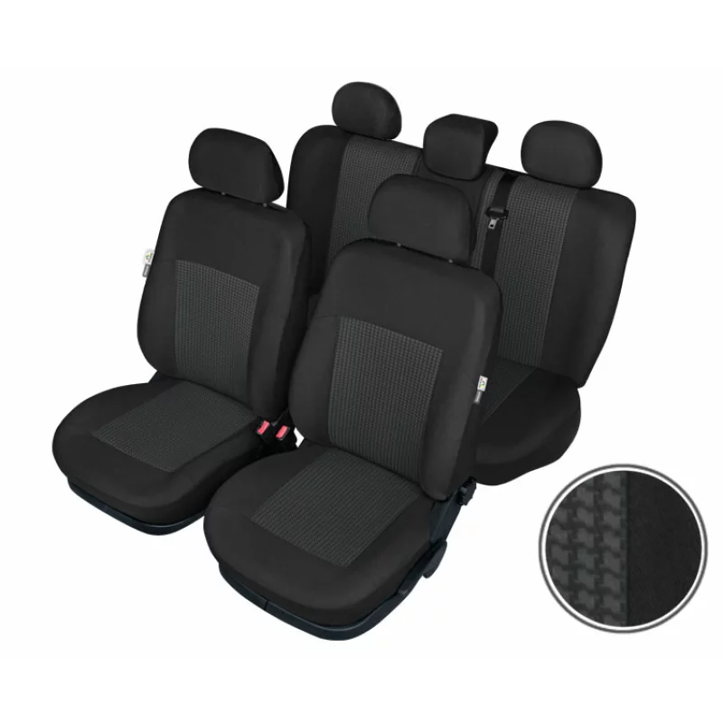 Huse scaun auto Bonn Super AirBag L, set 9 piese, negru/gri