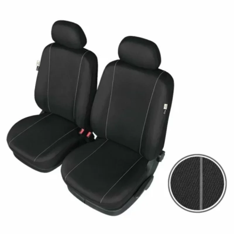 Huse scaun fata XL Solid, set 2 buc, compatibile Airbag, negre