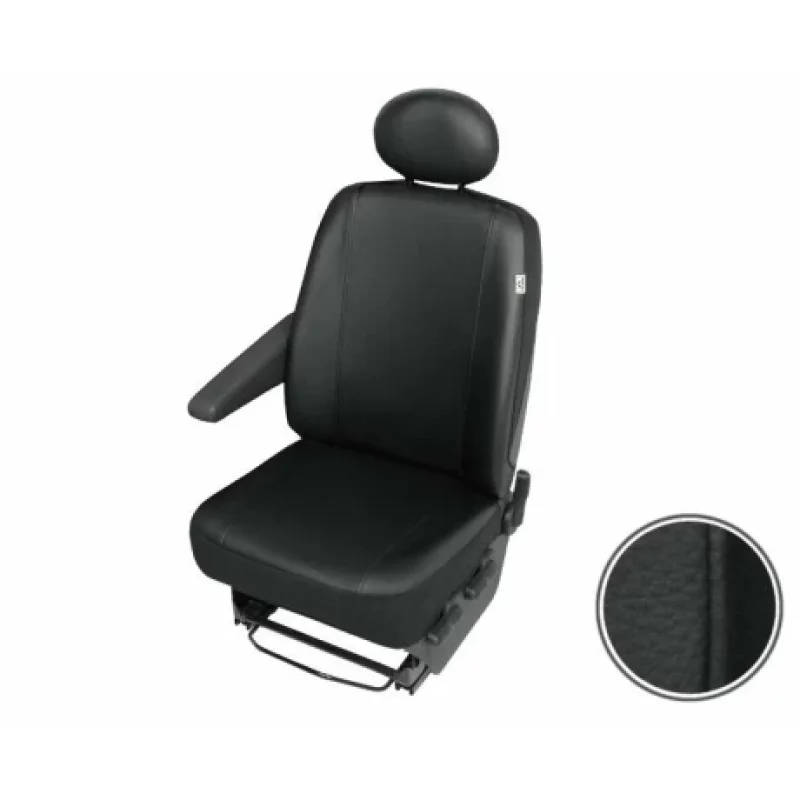 Husă scaun furgonetă Practical DV1-M, piele ecologică, negru, 1 loc