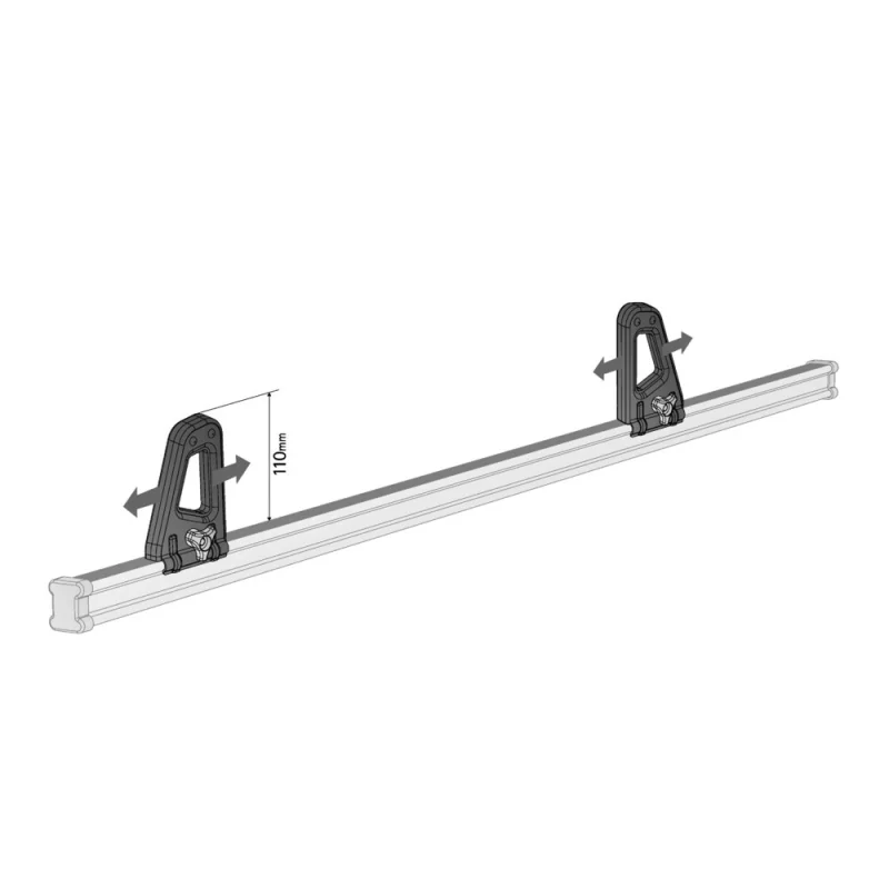 Set 2 opritoare încărcătură pentru bara portbagaj Nordrive Kargo, oțel, 11 cm