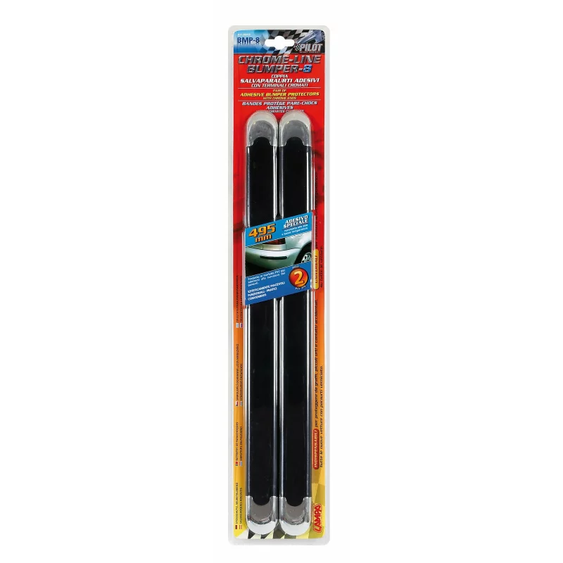 Ornamente bară protecție auto Chrome Line, cromate, 2 buc, 495x40 mm