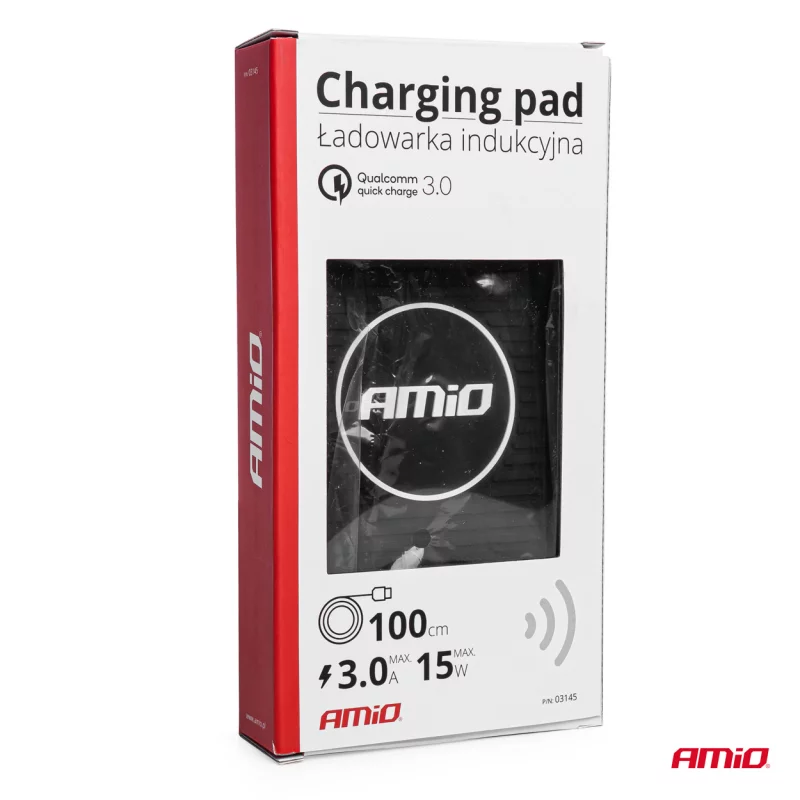 Suport telefon mobil / covoras bord din silicon cu incarcare wireless 15W Amio