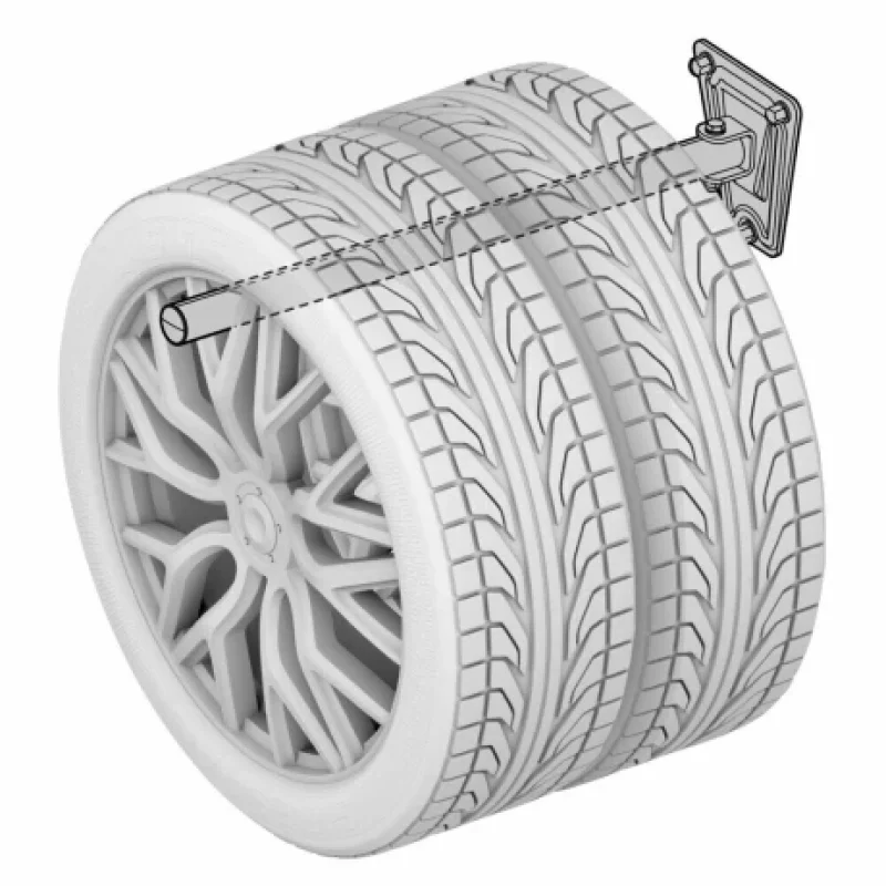 Suporti perete pentru anvelope si jante pliabili 2buc