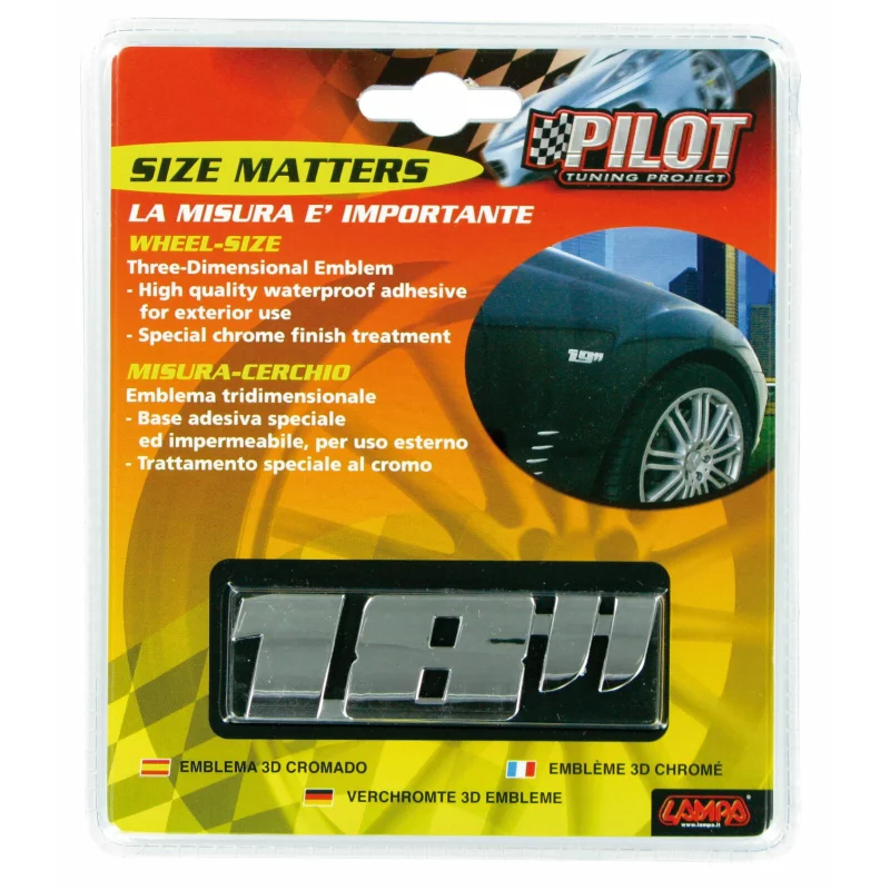 Autocolant 3D crom pentru jantă de 18 inch, cu adeziv 3M