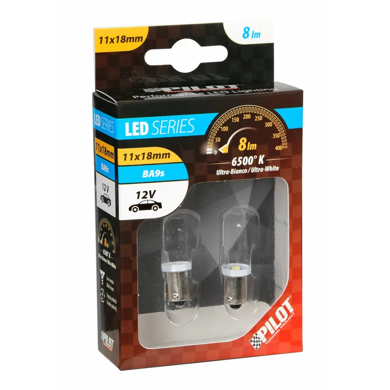 Bec LED BA9s 12V alb, 2 SMD, set 2 buc pentru iluminare interioara auto