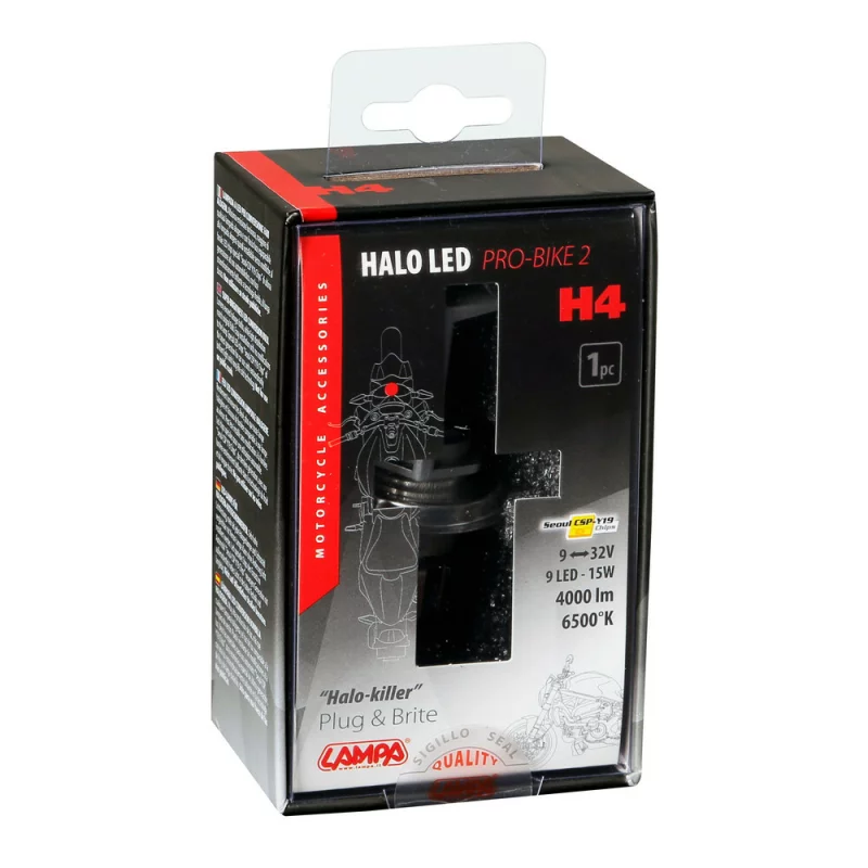 Bec LED motocicletă H4 15W P43t 9-32V 6500K Pro-Bike 2, 1 buc