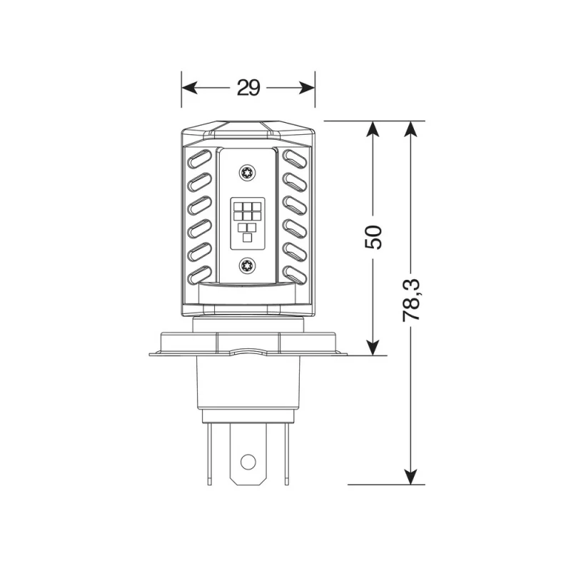 Bec LED motocicletă H4 15W P43t 9-32V 6500K Pro-Bike 2, 1 buc