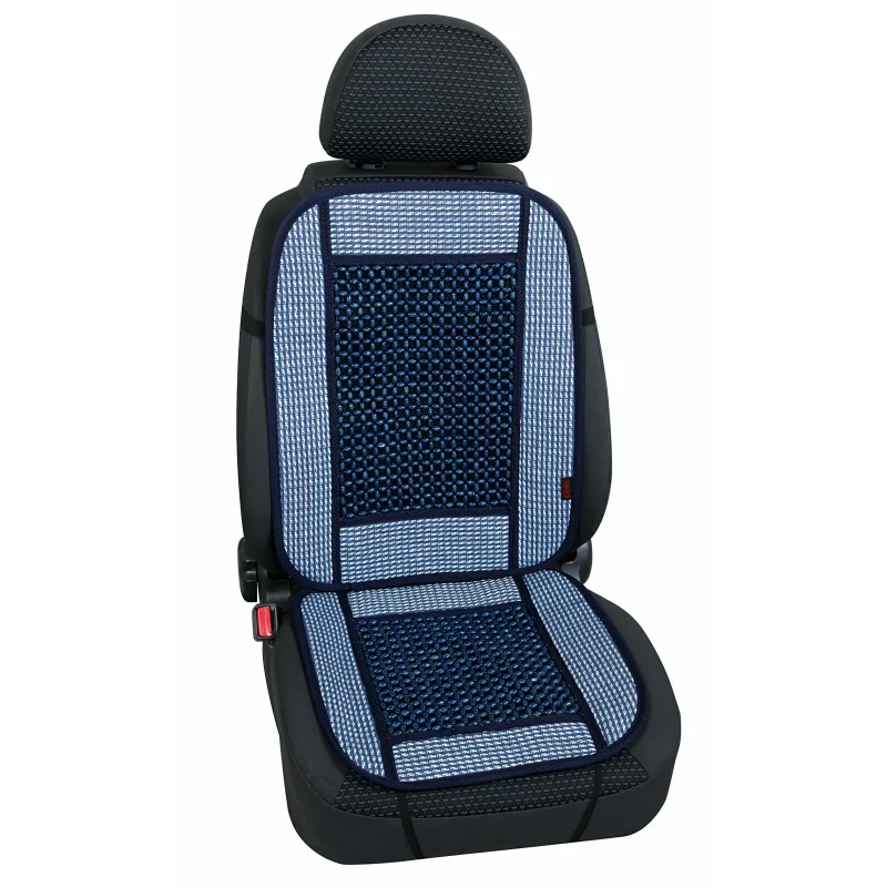 Husă scaun față Safari cu mărgele din lemn, universală, albastră