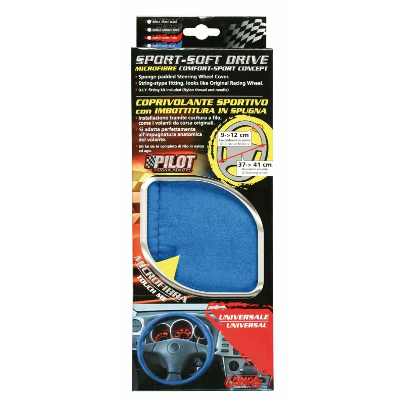 Husă volan Pilot Lampa Soft Drive, albastră, Ø 37-41 cm