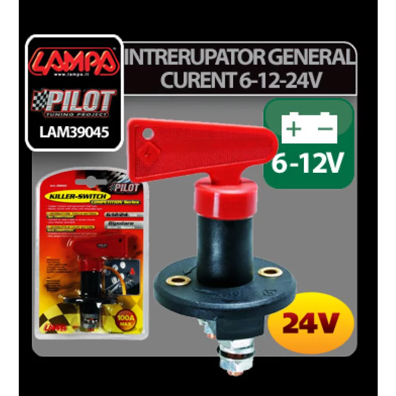 Intrerupator general curent auto 6-12-24V pentru baterie si antifurt