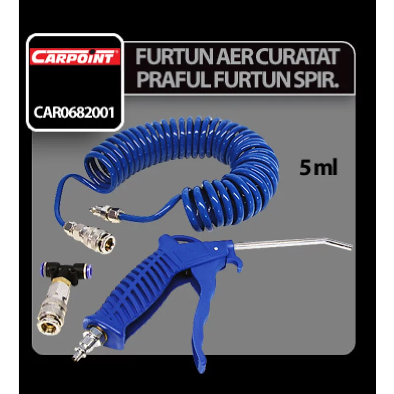 Pistol aer pentru curatarea prafului cu furtun spiralat 5 m Carpoint