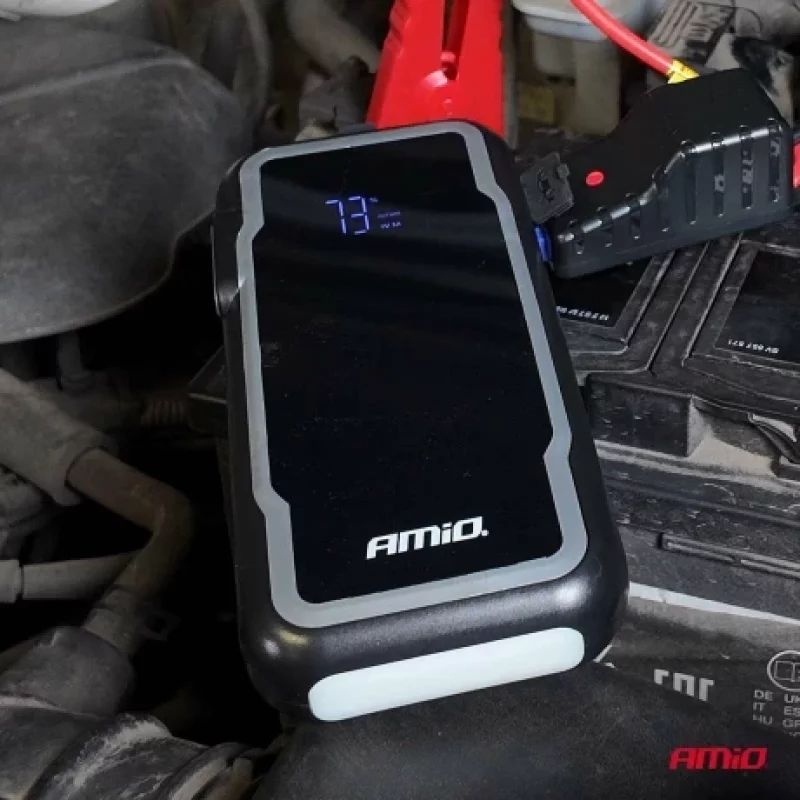 Robot de pornire auto portabil 3 in 1 cu LED si Powerbank 12V 12Ah 1600A Amio