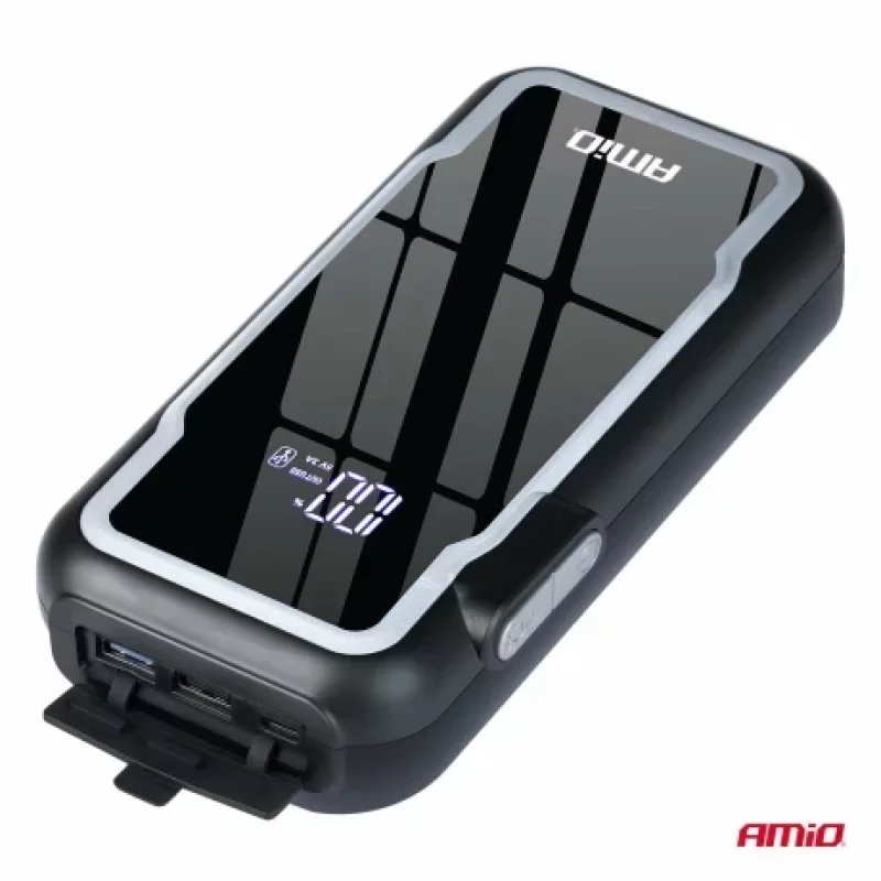Robot de pornire auto portabil 3 in 1 cu LED si Powerbank 12V 12Ah 1600A Amio