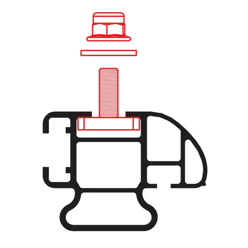 Set 2 conectori T pentru bara portbagaj aluminiu Nordrive Kargo-Plus