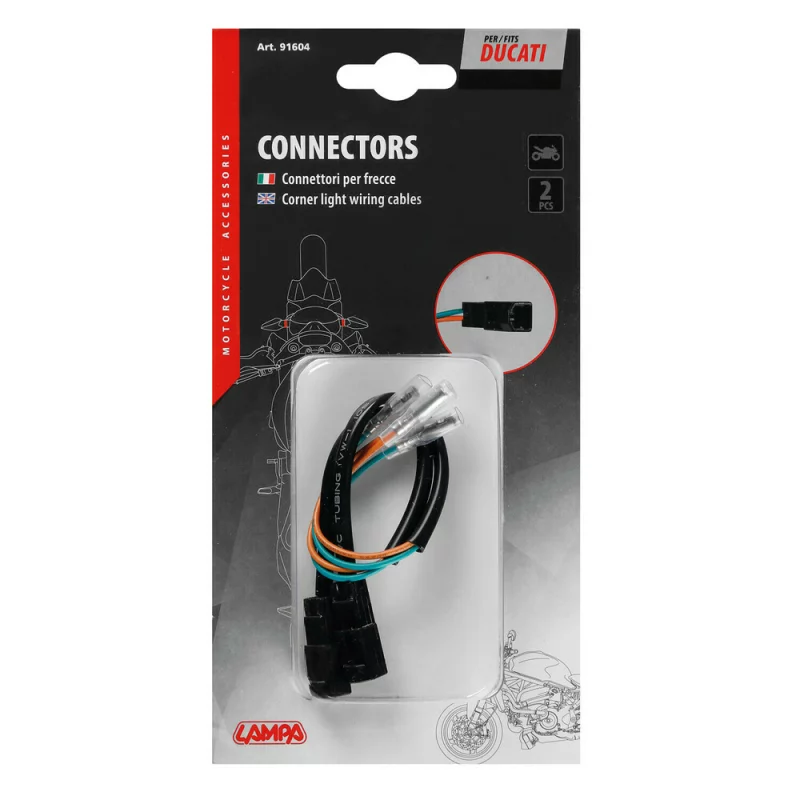 Set cabluri si mufe pentru semnalizatoare Ducati, 2 bucati, montaj rapid