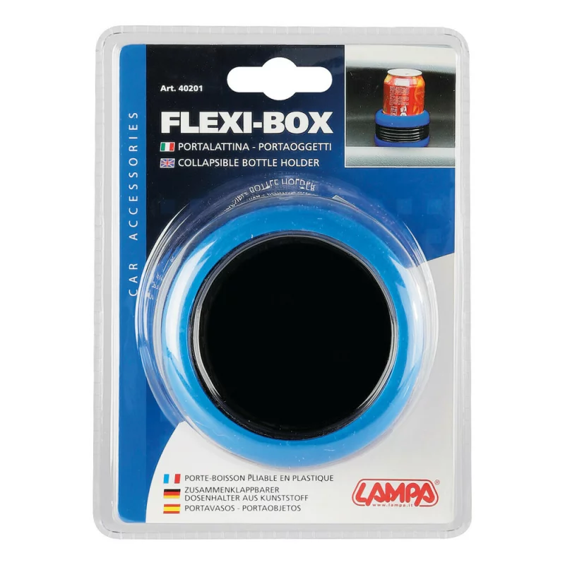Suport pahar pliabil auto din plastic Flexi-Box Ø67 mm, albastru/negru