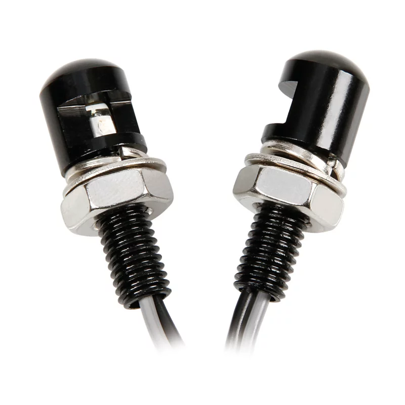 Șuruburi M8 cu LED albastru pentru motocicletă, negre, 12V, set 2 buc