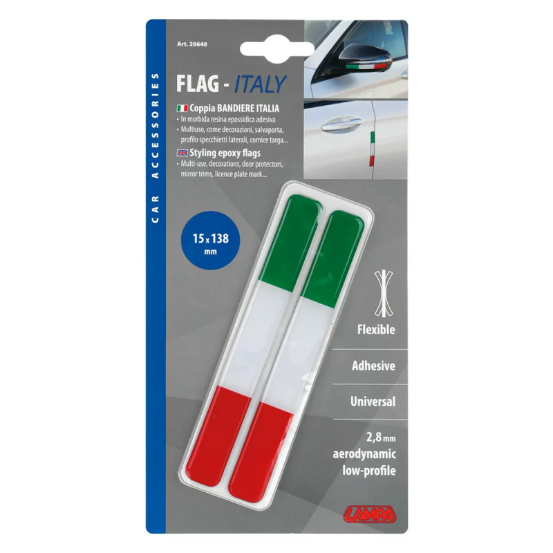Set 2 dungi ornament auto Italia epoxidice cu adeziv, 15x138 mm