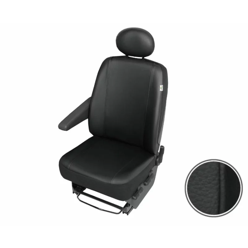Husă scaun furgonetă 1 loc Practical DV1-L din piele ecologică neagră