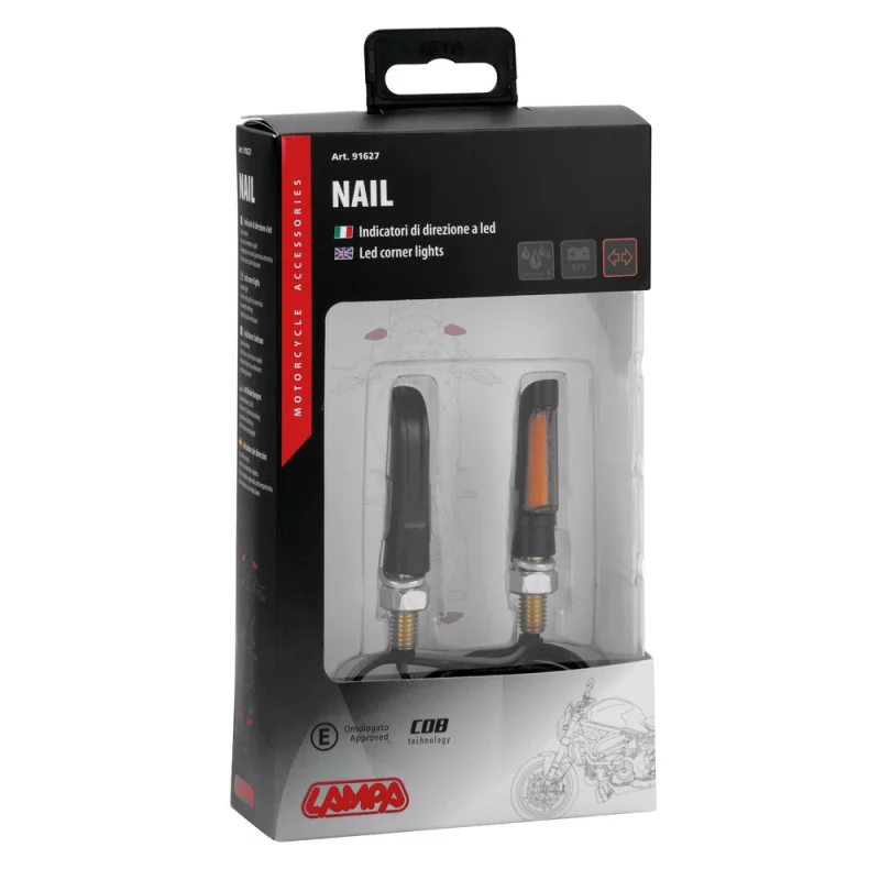 Lampi semnalizare directie LED COB 12V, set 2 bucati, negre, omologare E