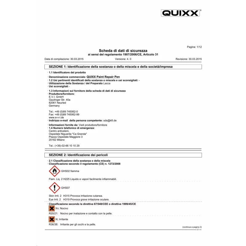 Marker pentru retus vopsea auto Quixx, transparent, 12 ml