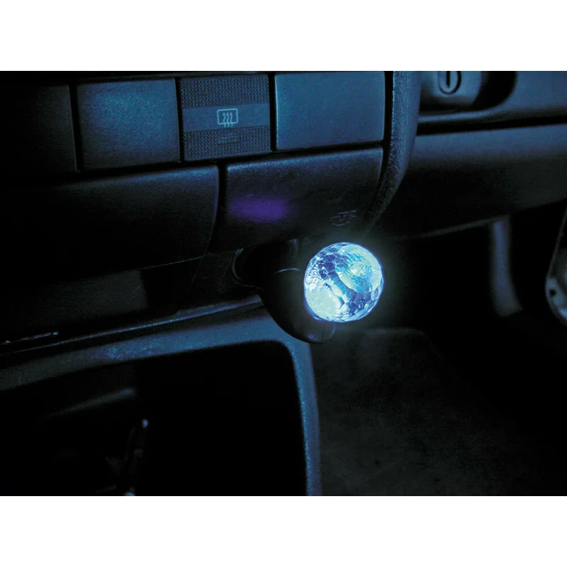 Ornament brichetă auto cu LED 12V multicolor Crystal Ball