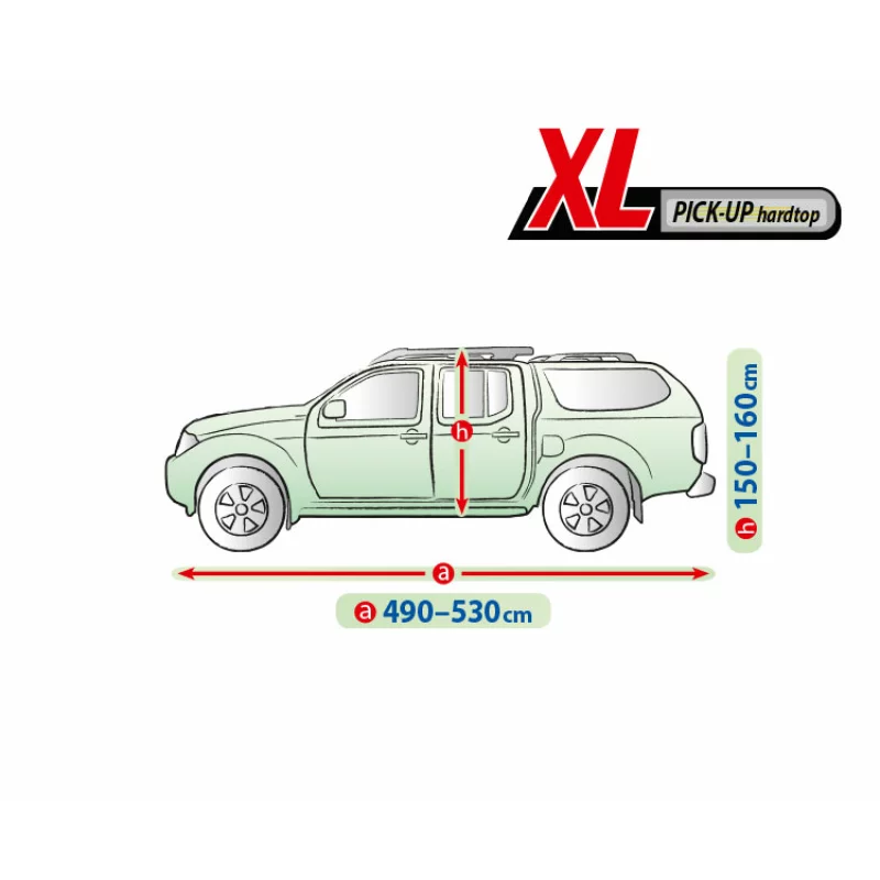 Prelată auto completă XL pentru pickup cu hardtop, impermeabilă