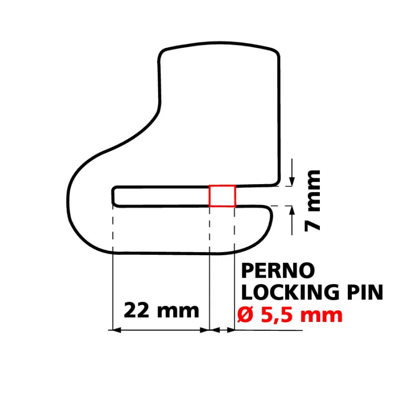 Antifurt pentru disc de frana motocicleta si scuter, bolt 5,5 mm