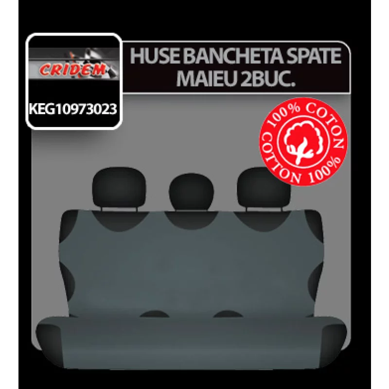 Huse bancheta spate auto tip maieu, 2 bucati, grafit, Cridem