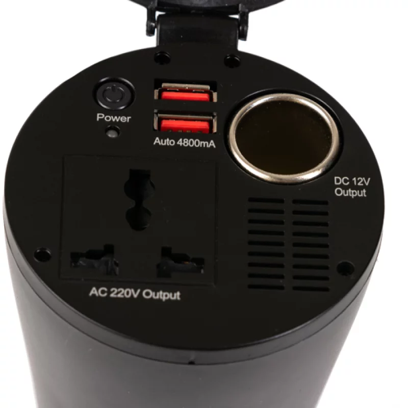 Invertor auto 12V la 220V 150W cu 2 porturi USB si priza DC