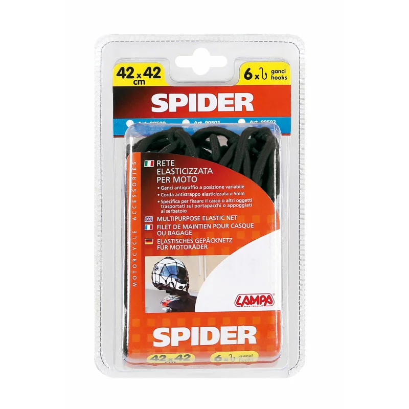 Plasa elastica pentru fixare bagaje Spider 42x42 cm, negru