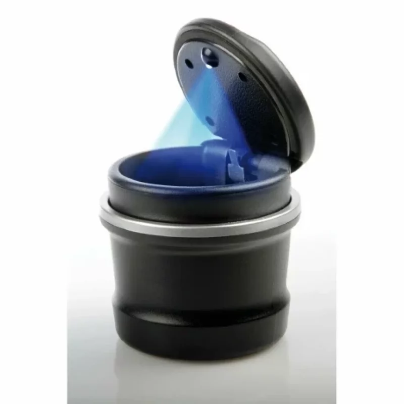 Scrumieră auto iluminată cu LED, capac și bază detașabilă, 85x95 mm