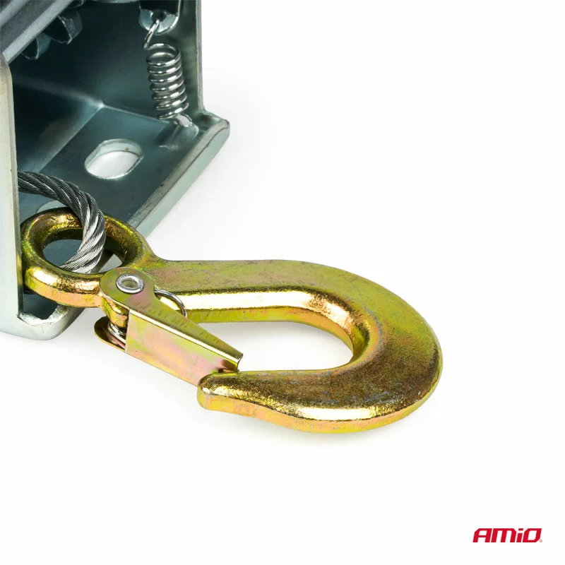 Troliu manual 450 kg cu cablu de 5 m si carlig de siguranta Amio