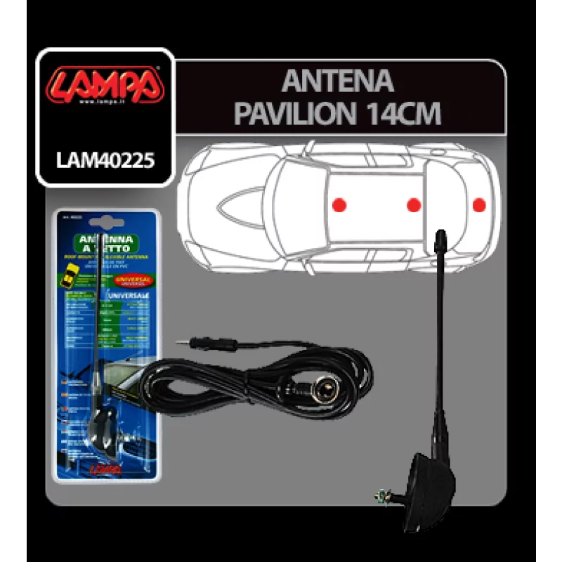 Antena auto pentru pavilion Lampa 14 cm, reglabila, montaj universal