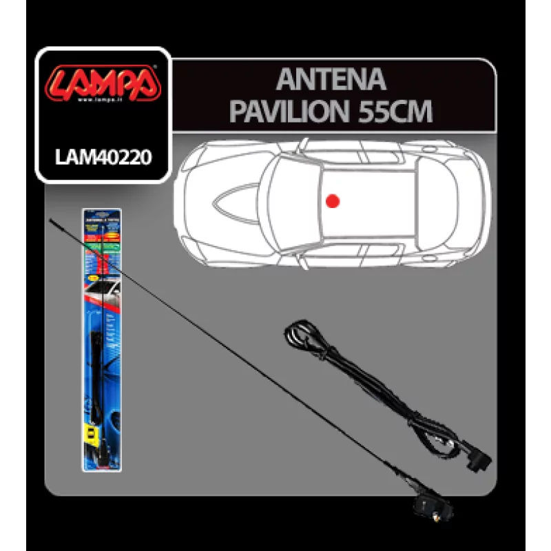 Antena auto de pavilion Lampa 55 cm, reglabila, montaj universal