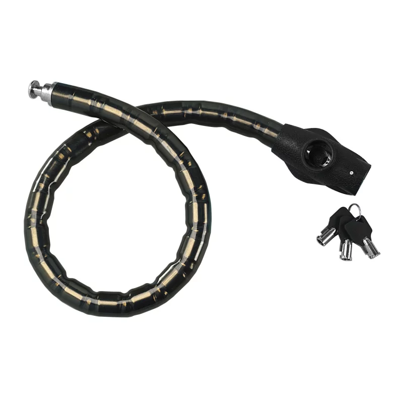 Antifurt cu cablu din otel calit, acoperit cu plastic, 24 mm x 80 cm