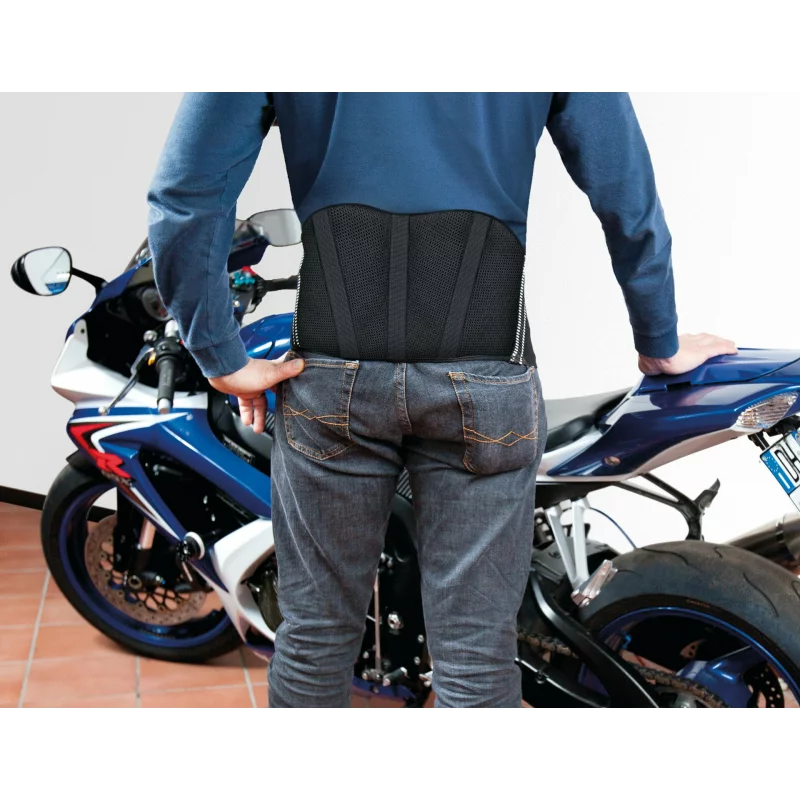 Brau lombar moto universal cu insertii rigide si captuseala moale