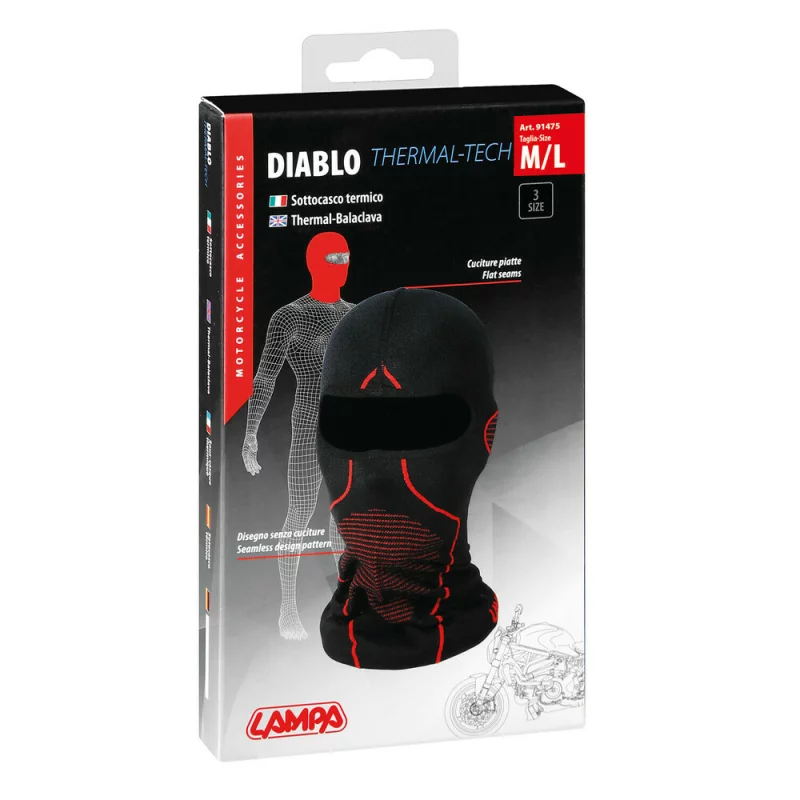 Cagulă moto termică Diablo M/L 55-58 cm, negru-roșu