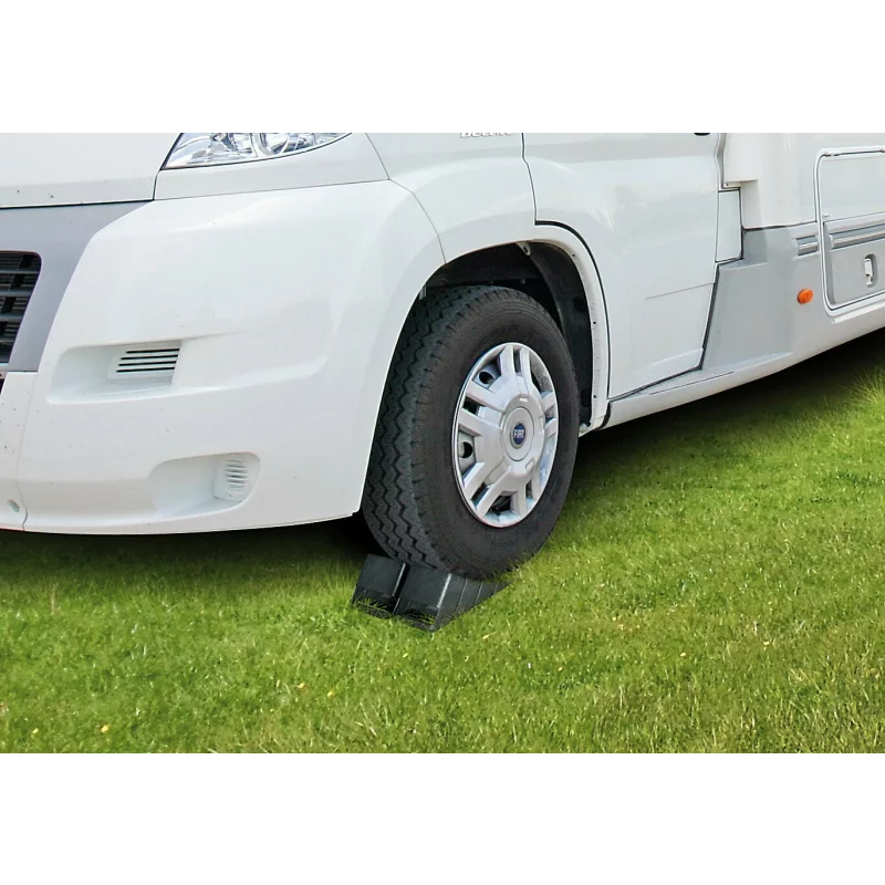 Set 2 cale blocare roti standard DIN pentru auto, rulote si camper