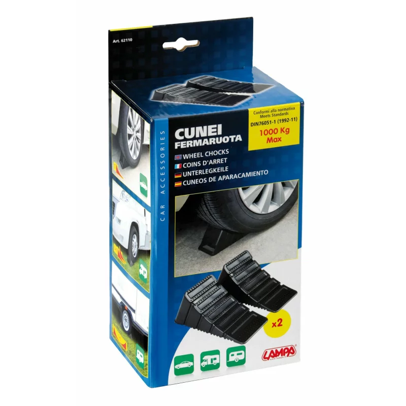 Set 2 cale blocare roti standard DIN pentru auto, rulote si camper