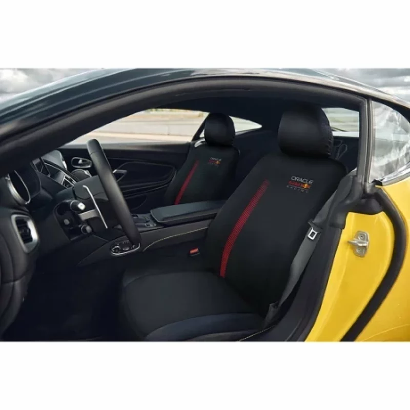 Huse scaun fata Oracle Red Bull Racing, set 6 piese, Negru/Rosu