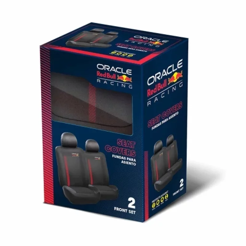 Huse scaun fata Oracle Red Bull Racing, set 6 piese, Negru/Rosu