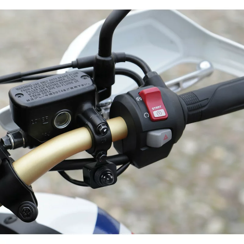 Intrerupator impermeabil On-Off pentru ghidon 12V 6A, negru