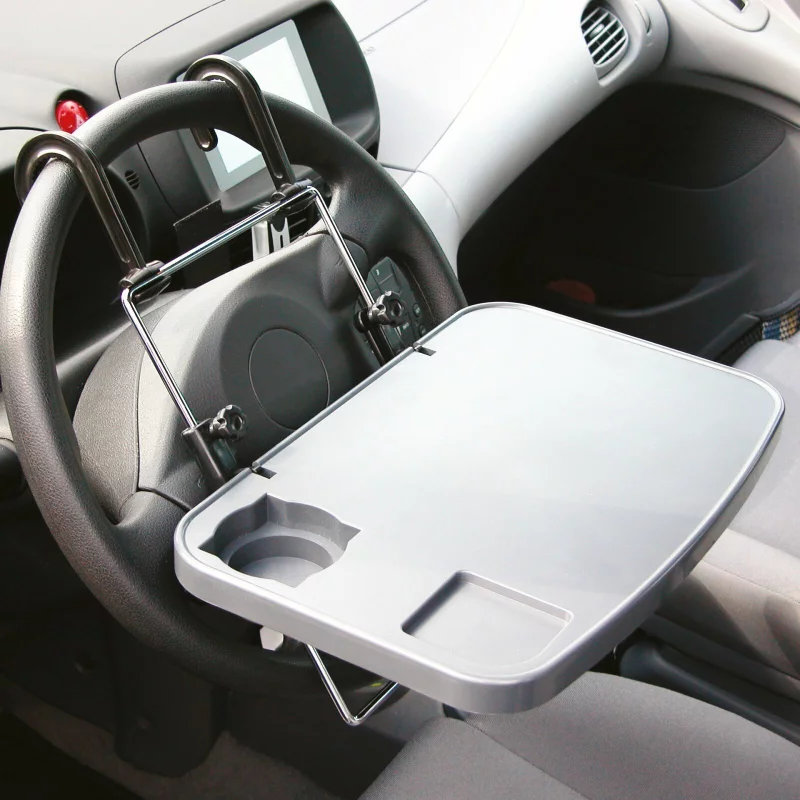 Masa auto multifunctionala pentru volan si spatar, cu suport pahar
